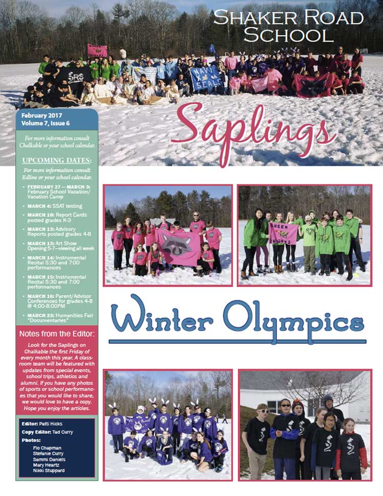 SRS February 2017 Saplings Newsletter